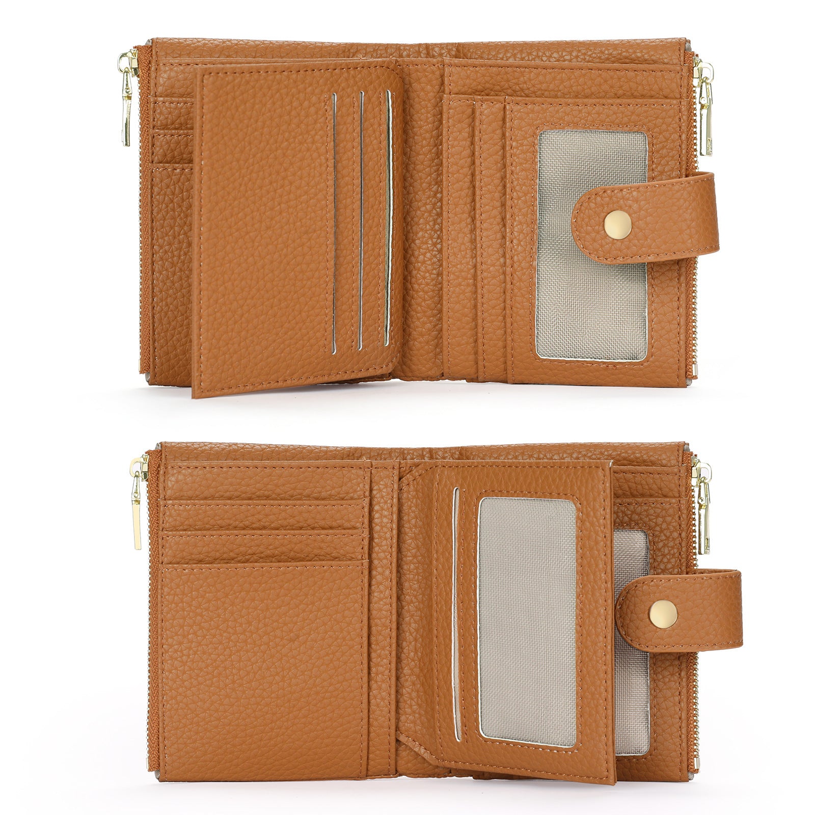 Short Large Capacity Tri-Fold Rfid Wallet Women