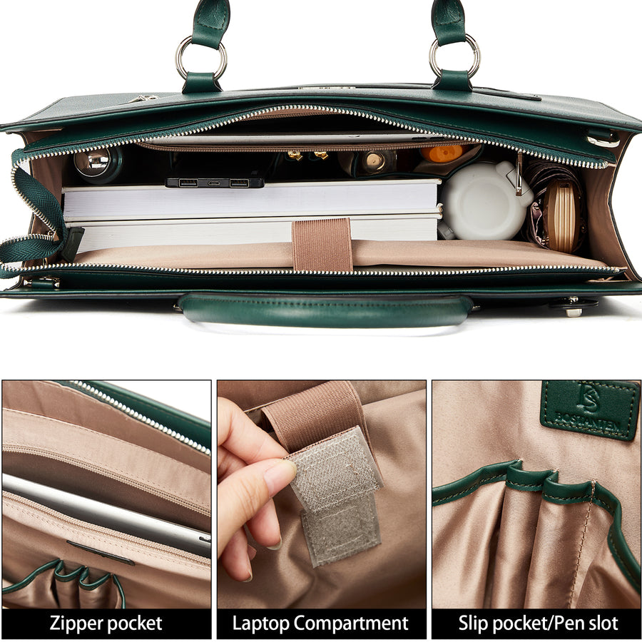 Fashionable Contrast Color Multifunctional Briefcase For Women