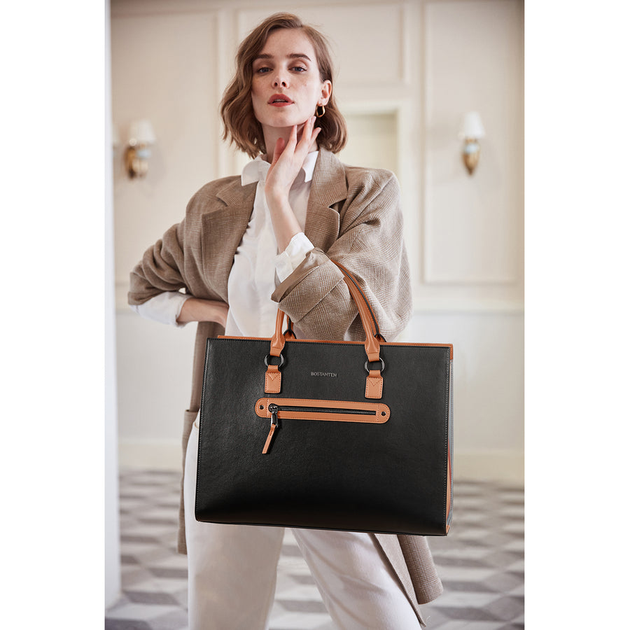 Fashionable Contrast Color Multifunctional Briefcase For Women