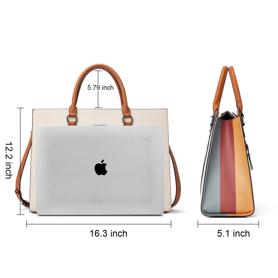 Fashionable Contrast Color Multifunctional Briefcase For Women