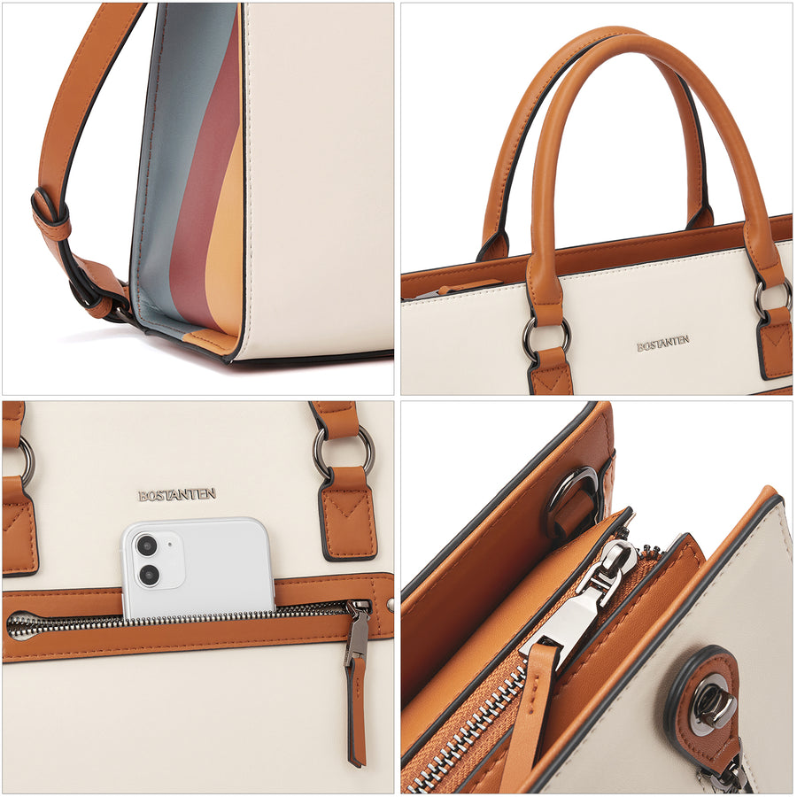 Fashionable Contrast Color Multifunctional Briefcase For Women